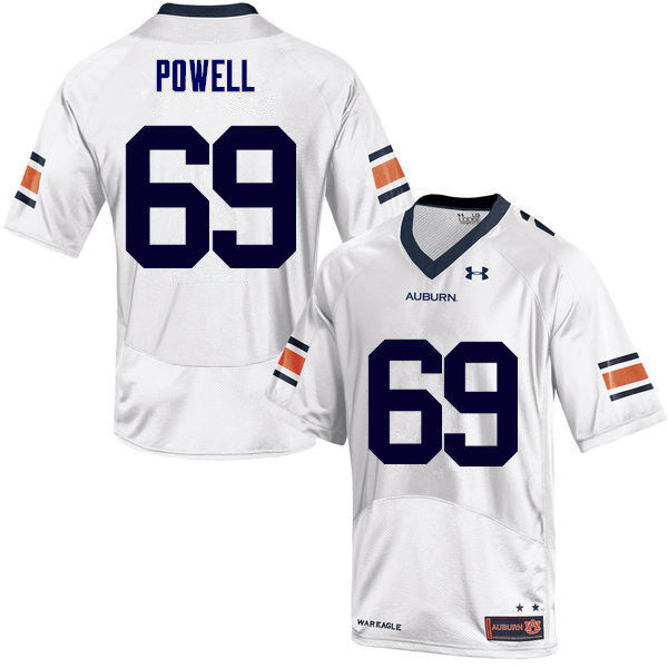Men's Auburn Tigers #69 Ike Powell White College Stitched Football Jersey